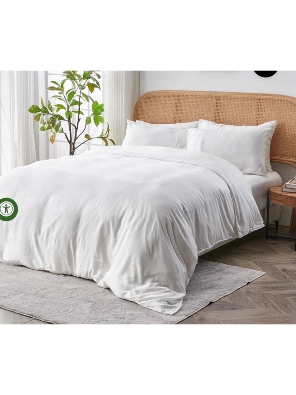 New $175 SIJO AiryWeight
Eucalyptus Tencel Duvet‎ Cover K/CAL K
White